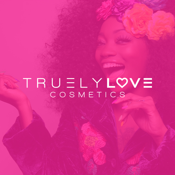 Beauty brand identity design featuring a custom cosmetics logo, vibrant pink color palette, and lifestyle photography for a modern cosmetics company.