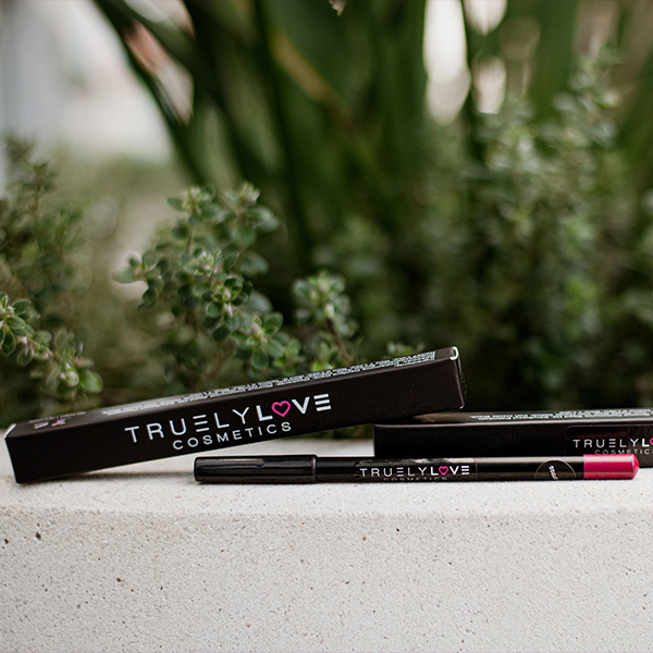 Custom lip liner packaging designed for Truely Love Cosmetics beauty brand.